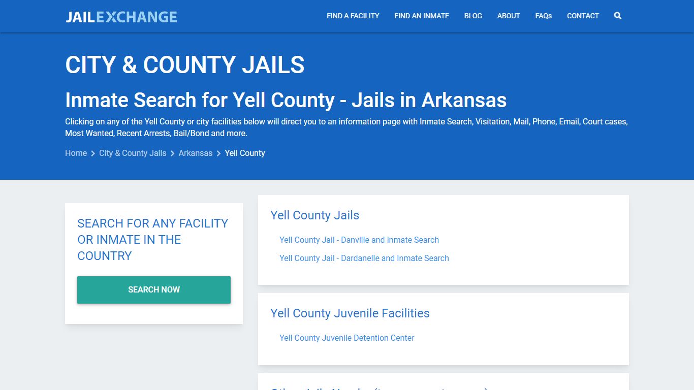 Inmate Search for Yell County | Jails in Arkansas - Jail Exchange